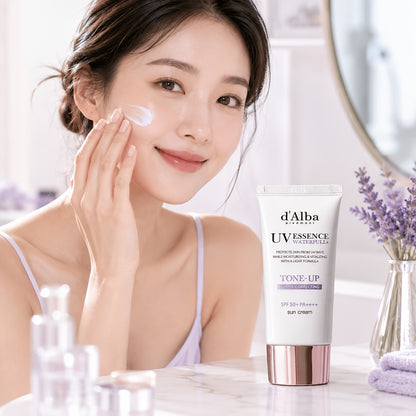 d'Alba Waterfull Tone-Up Sun Cream SPF50+ PA++++ (Purple) – Hydrating & Color Correcting Sunscreen