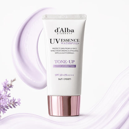 d'Alba Waterfull Tone-Up Sun Cream SPF50+ PA++++ (Purple) – Hydrating & Color Correcting Sunscreen