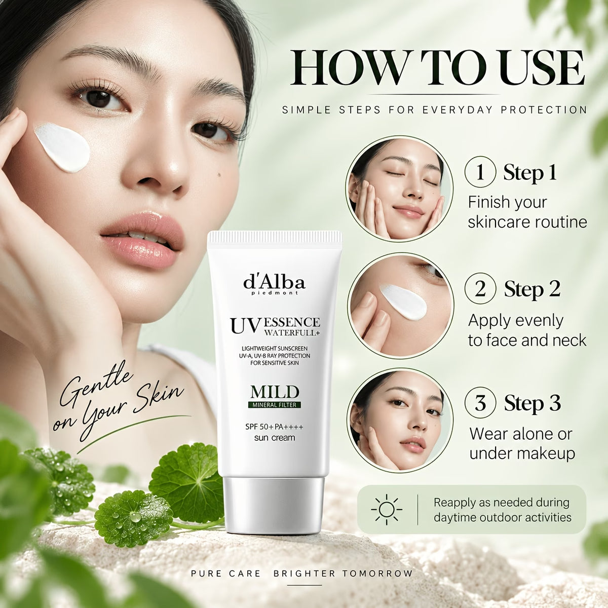 D’Alba Essence Waterfull+ Mineral Sun Cream SPF50+ PA++++